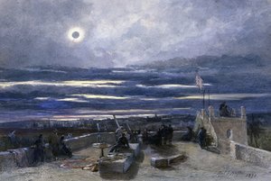 Total solformørkelse, Andalusien, Spanien, 1870 (wc på papir)